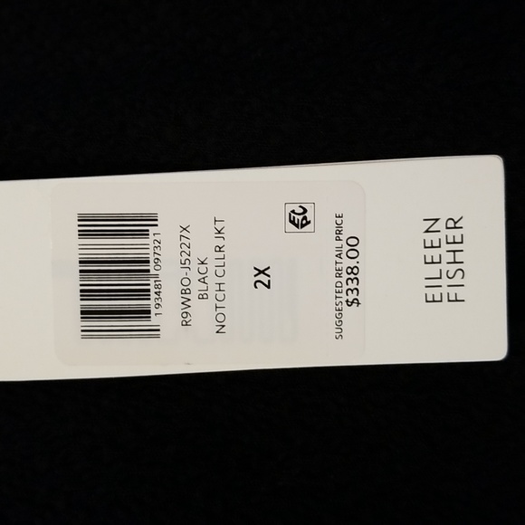 Eileen Fisher black notch collar jacket women's plus size 2X. NWT - Picture 9 of 9